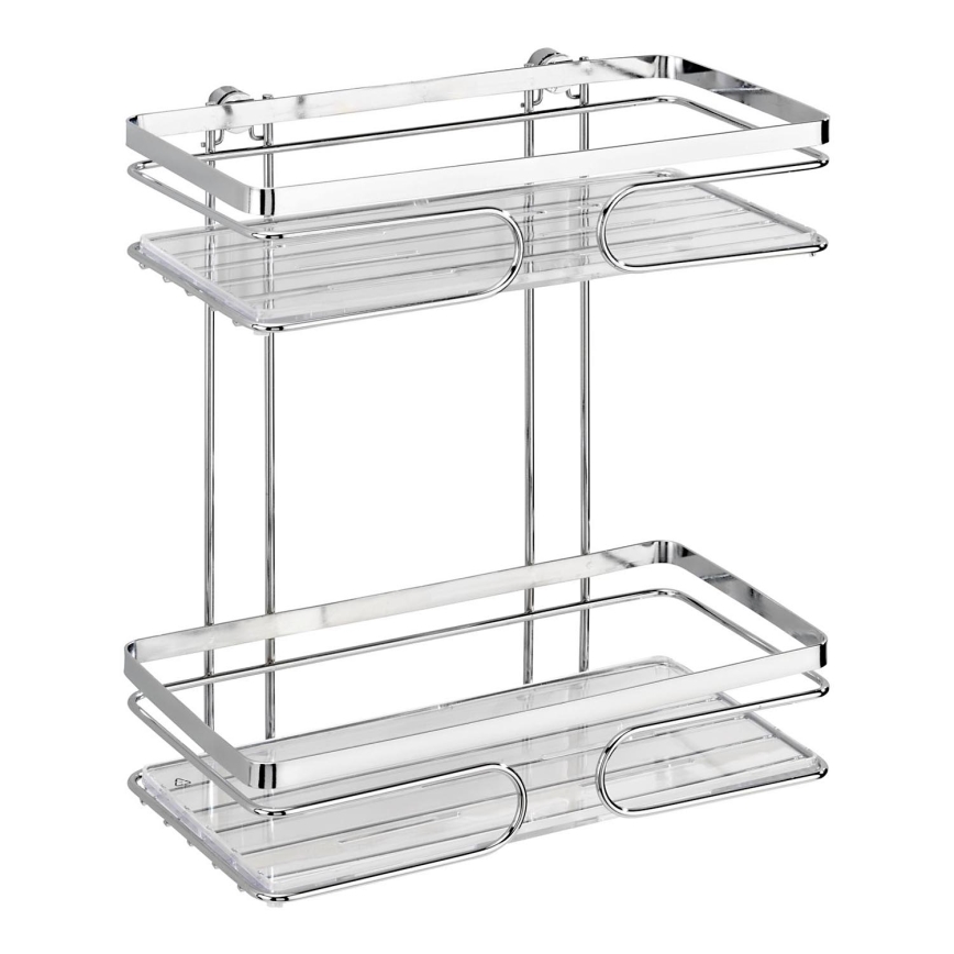 WENKO 20410100-Regal PREMIUM EDELSTAHL 24x27 cm Edelstahl/Silber