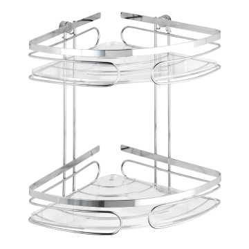 WENKO 20412100-Eckregal PREMIUM EDELSTAHL 26,5x27,5 cm Edelstahl/Silber
