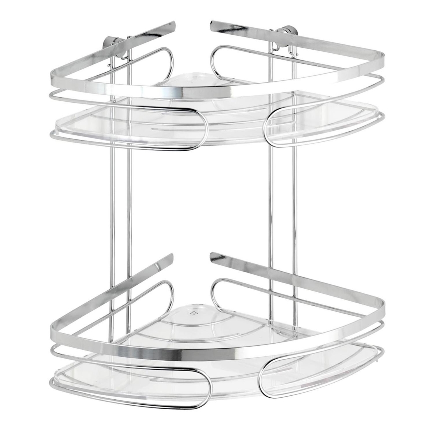 WENKO 20412100-Eckregal PREMIUM EDELSTAHL 26,5x27,5 cm Edelstahl/Silber