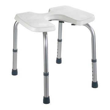 WENKO 206051100-Hocker SECURA 46 x 53,5 cm, weiß/silber