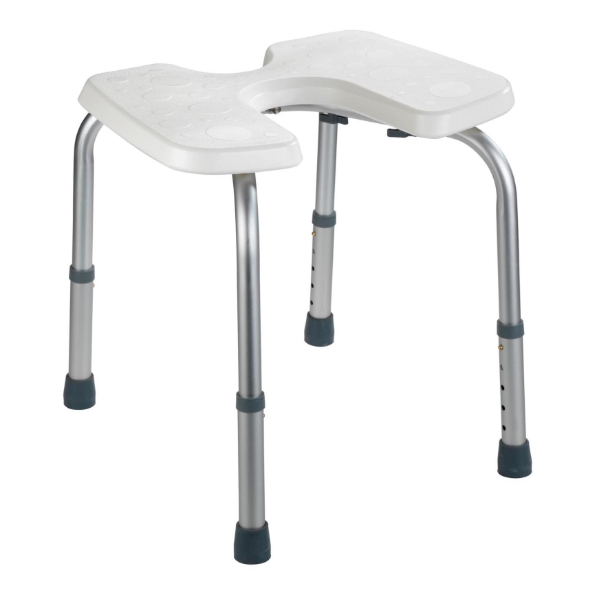 WENKO 206051100-Hocker SECURA 46 x 53,5 cm, weiß/silber