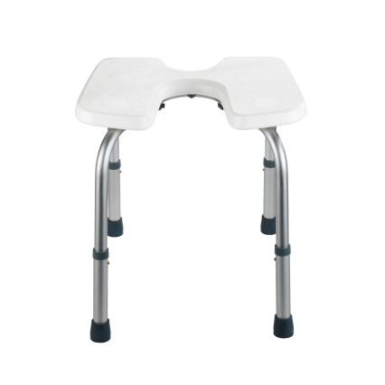 WENKO 206051100-Hocker SECURA 46 x 53,5 cm, weiß/silber
