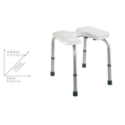 WENKO 206051100-Hocker SECURA 46 x 53,5 cm, weiß/silber