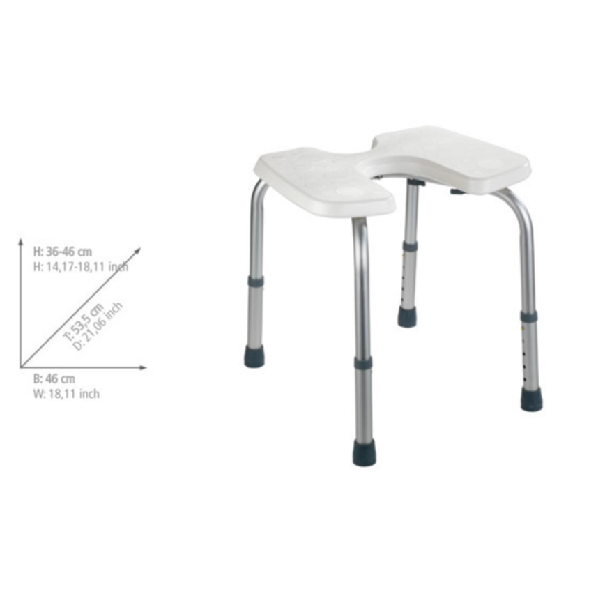 WENKO 206051100-Hocker SECURA 46 x 53,5 cm, weiß/silber