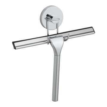 WENKO 20877100 - Rund-Abzieher VACUUM-LOC 24,5 x 25 cm, Edelstahl, glänzend, Chrom/Silber