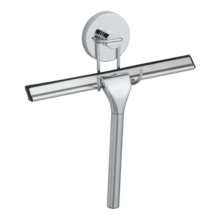 WENKO 20877100 - Rund-Abzieher VACUUM-LOC 24,5 x 25 cm, Edelstahl, glänzend, Chrom/Silber