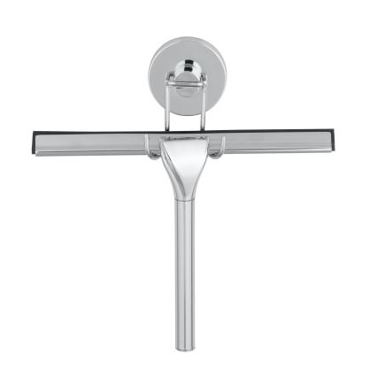 WENKO 20877100 - Rund-Abzieher VACUUM-LOC 24,5 x 25 cm, Edelstahl, glänzend, Chrom/Silber