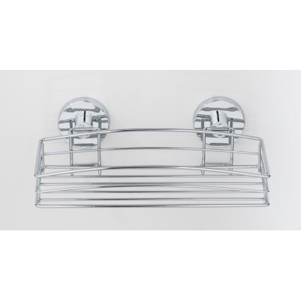 WENKO 20883100 - Ablage VACUUM-LOC, rund, Stahl, 26 x 15,3 cm, polierter Chrom