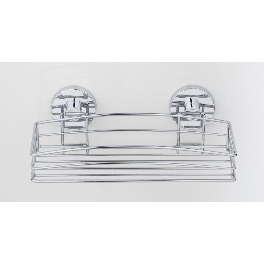 WENKO 20883100 - Ablage VACUUM-LOC, rund, Stahl, 26 x 15,3 cm, polierter Chrom