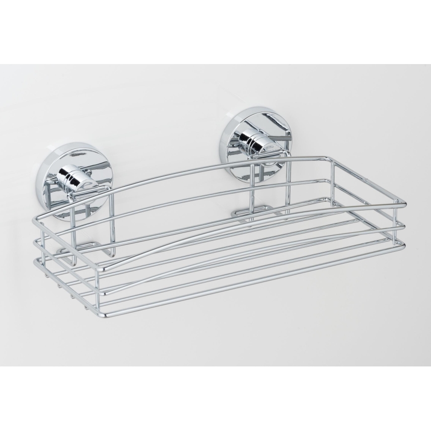 WENKO 20883100 - Ablage VACUUM-LOC, rund, Stahl, 26 x 15,3 cm, polierter Chrom