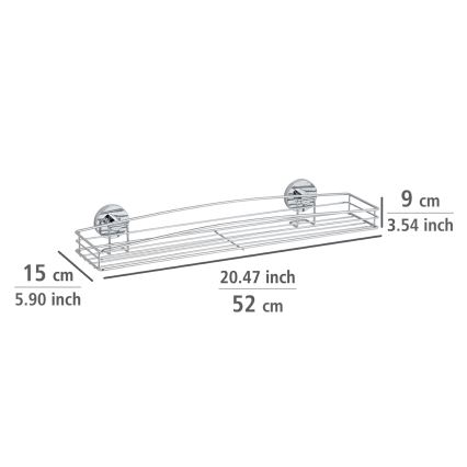 WENKO 20884100-Ablage VACUUM-LOC MILAZZO 51x15,2 cm glänzender Chrom