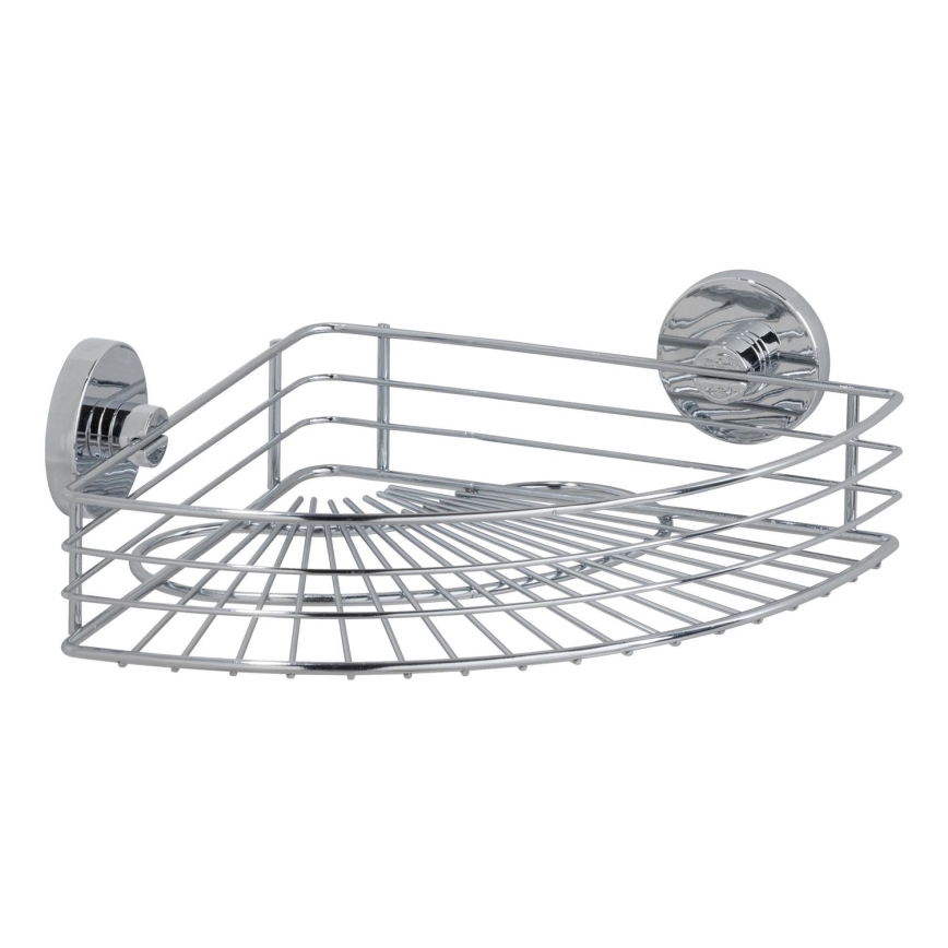 WENKO 20887100 - VACUUM-LOC Ablage, rund, Stahl, 31 x 22,5 cm, verchromt, glänzend