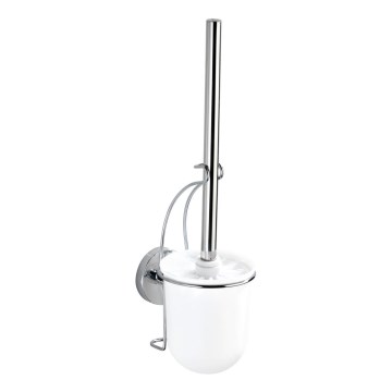 WENKO 20898100-WC-Bürste VACUUM-LOC MILAZZO 10x34 cm Edelstahl/glänzender Chrom/weiß