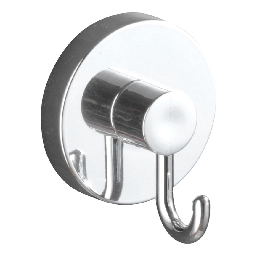 WENKO 20900100-Haken VACUUM-LOC rund, Stahl, 6 x 6,7 cm, glänzender Chrom