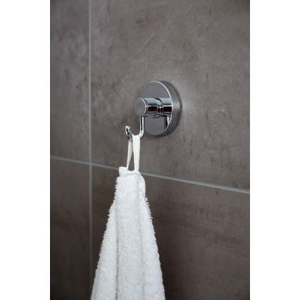 WENKO 20900100-Haken VACUUM-LOC rund, Stahl, 6 x 6,7 cm, glänzender Chrom