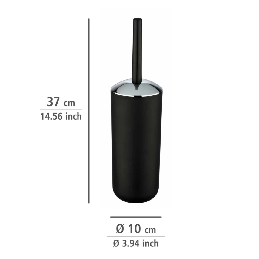 WENKO 21210100 - WC-Bürste BRASIL 10x37 cm schwarz/glänzender Chrom
