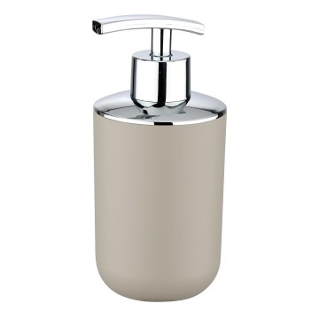 WENKO 21219100 - Seifenspender BRASIL, 7,3 x 16,5 cm, Beige/glänzender Chrom