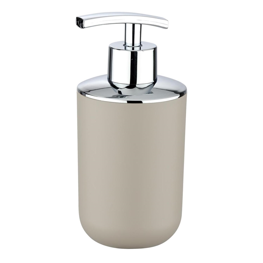 WENKO 21219100 - Seifenspender BRASIL, 7,3 x 16,5 cm, Beige/glänzender Chrom