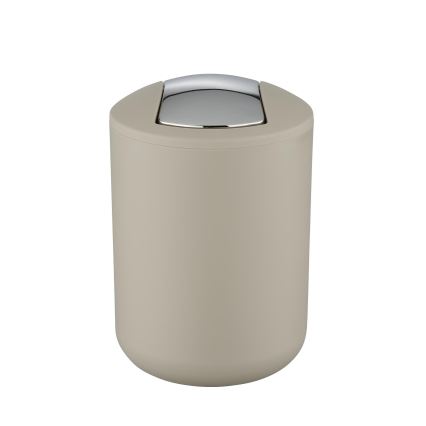 WENKO 21221100 - Abfalleimer BRASIL 14x21 cm beige/glänzender Chrom