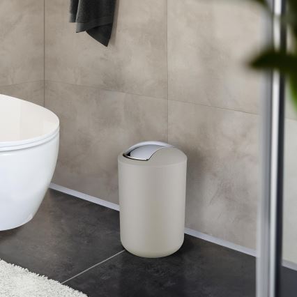 WENKO 21222100 - Korb BRASIL 19,5x31 cm beige/glänzender Chrom