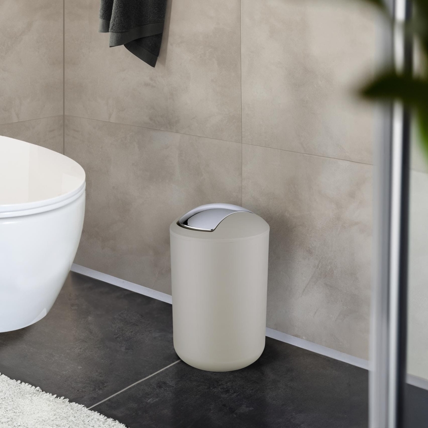 WENKO 21222100 - Korb BRASIL 19,5x31 cm beige/glänzender Chrom