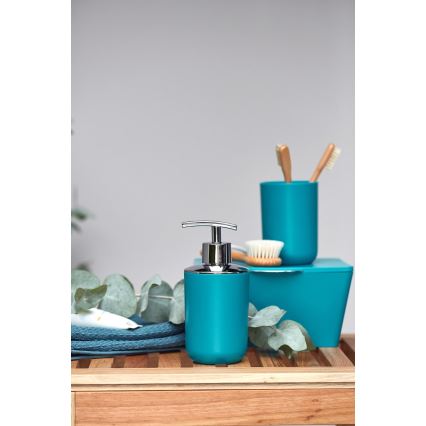 WENKO 21224100 - Seifenspender BRASIL 7,3x16,5 cm türkis/glänzender Chrom