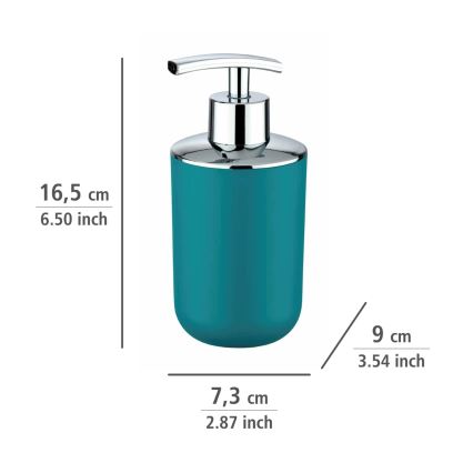 WENKO 21224100 - Seifenspender BRASIL 7,3x16,5 cm türkis/glänzender Chrom