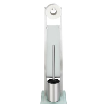WENKO 21564100 - WC-Bürste RIVALTA 18 x 70 cm Edelstahl/silber/weiß/schwarz