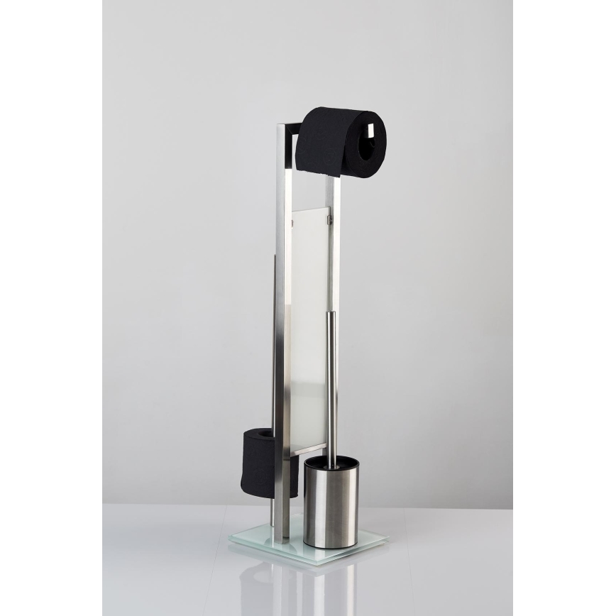 WENKO 21564100 - WC-Bürste RIVALTA 18 x 70 cm Edelstahl/silber/weiß/schwarz