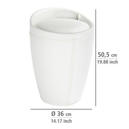 WENKO 21773100 - Hocker CANDY 36x50,5 cm weiß/schwarz