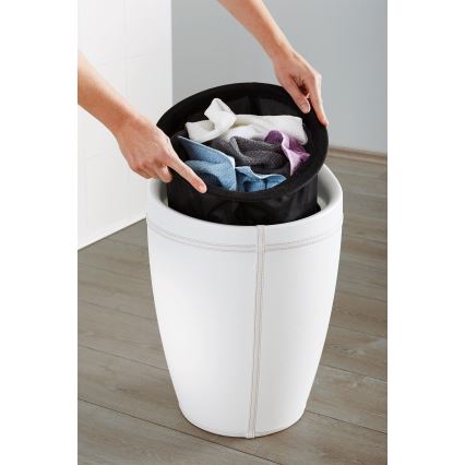 WENKO 21773100 - Hocker CANDY 36x50,5 cm weiß/schwarz