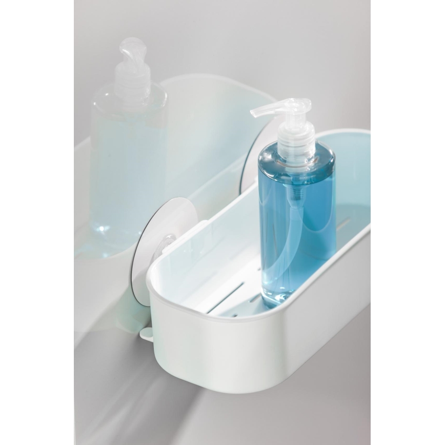 WENKO 21824100-Regal OSIMO Kunststoff 27x12 cm weiß/transparent