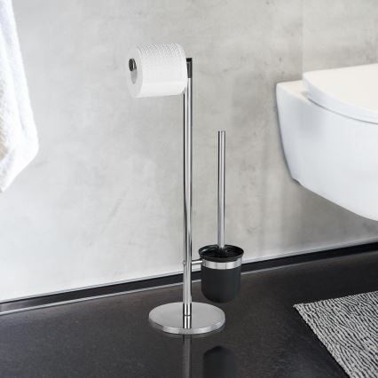 WENKO 21836800 - WC-Bürste PARUS 25,5x57 cm Edelstahl/silber/schwarz