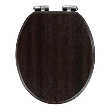 WENKO 22015100-WC WC-Sitz Wenge 35,5 x 42,5 cm braun/silber