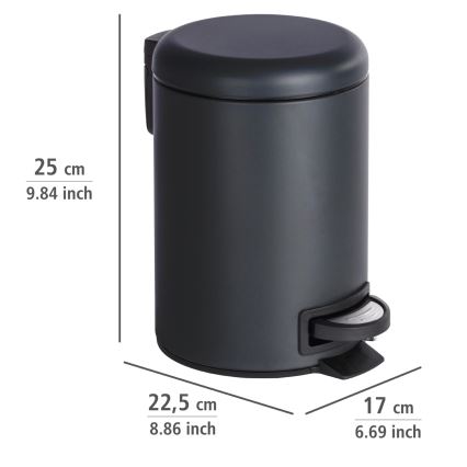 WENKO 22143800 - Korb LEMAN 17x25 cm schwarz