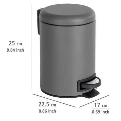 WENKO 22148100 - Aufbewahrungskorb LEMAN 17x25 cm grau/schwarz