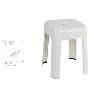 WENKO 22160100 - Hocker ALASKA 37x45,5 cm weiß