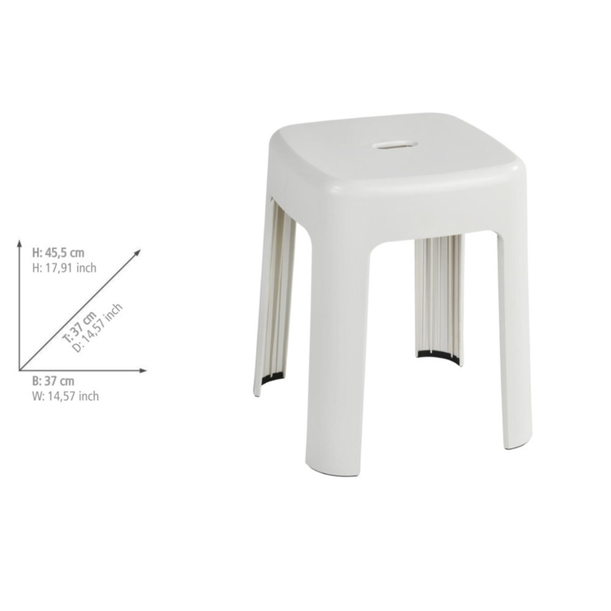 WENKO 22160100 - Hocker ALASKA 37x45,5 cm weiß