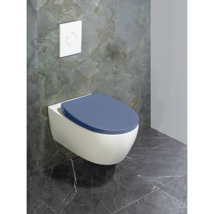 WENKO 22403100-WC WC-Sitz SAMOS 44,5x37,5 cm blau/silber