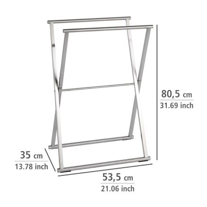 WENKO 22476100 - Handtuchständer LAVA 53,5 x 80,5 cm Edelstahl/Silber