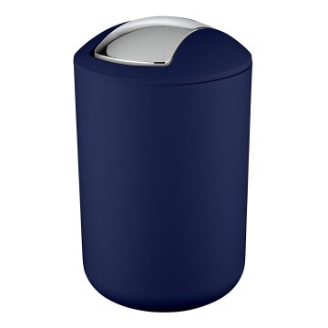 WENKO 22521100 - Abfalleimer BRASIL 19,5x31 cm blau/glänzender Chrom