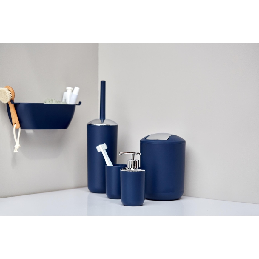 WENKO 22522100 - WC-Bürste BRASIL 10x37 cm blau/glänzender Chrom