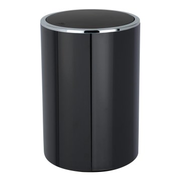WENKO 22558100 - Mülleimer INCA 18,5x25,5 cm schwarz/glänzender Chrom