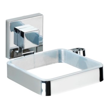 WENKO 22682100 -Föhnhalter VACUUM-LOC QUADRO ED 13,5x14 cm silber/chrom