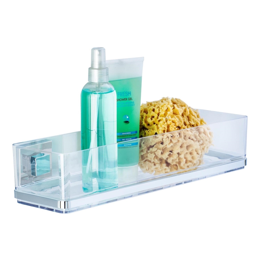 WENKO 22685100-Wandablage VACUUM-LOC QUADRO ED 38,5x14,5 cm silber/Glanzchrom