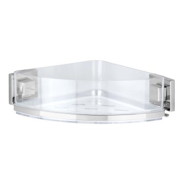 WENKO 22686100-Eckablage VACUUM-LOC QUADRO ED 28x19,5 cm silber/transparent