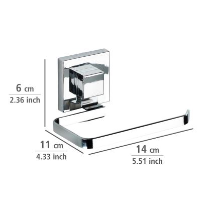 WENKO 22687100-Toilettenpapierhalter VACUUM-LOC QUADRO ED 14x11 cm Hochglanz-Chrom