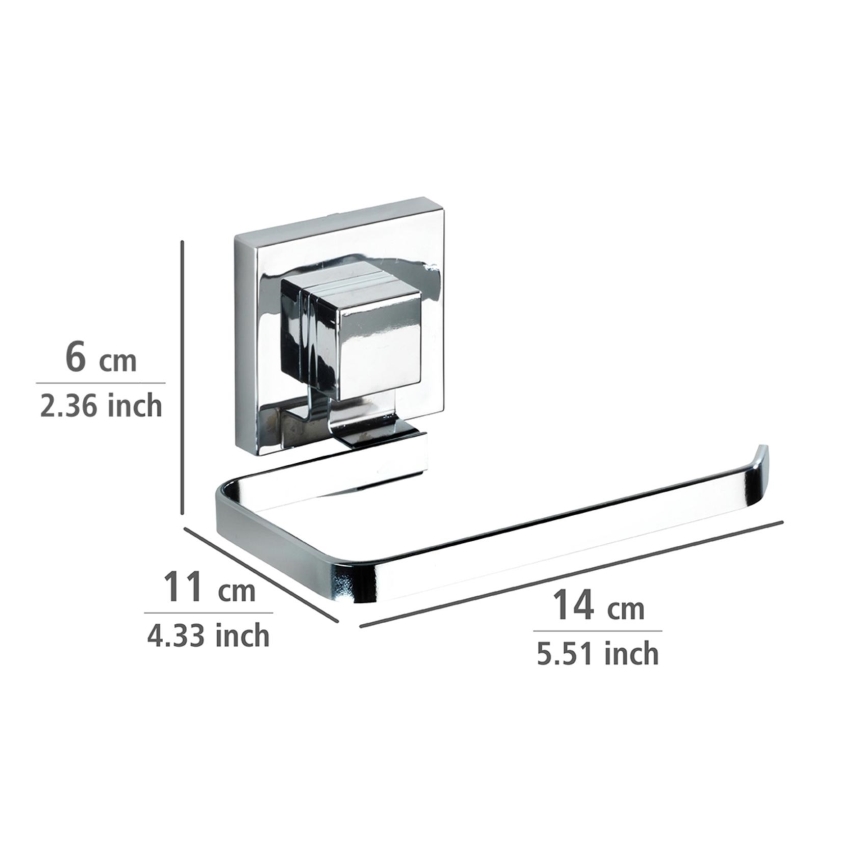 WENKO 22687100-Toilettenpapierhalter VACUUM-LOC QUADRO ED 14x11 cm Hochglanz-Chrom