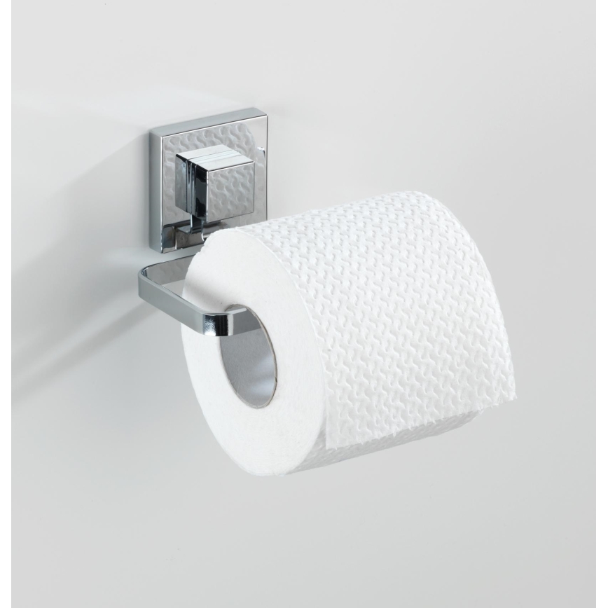 WENKO 22687100-Toilettenpapierhalter VACUUM-LOC QUADRO ED 14x11 cm Hochglanz-Chrom