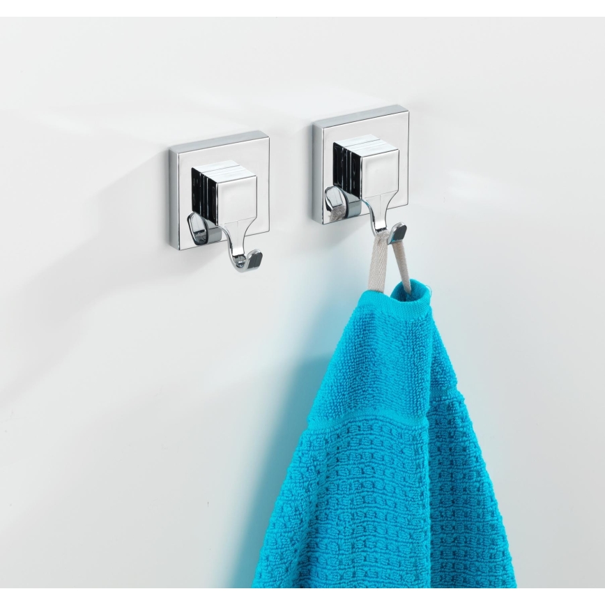 WENKO 22688100-Haken VACUUM-LOC QUADRO ED 6x7 cm silber/Glanzchrom